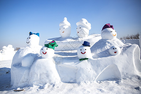 哈尔滨的冬天哈尔滨雪人谷背景