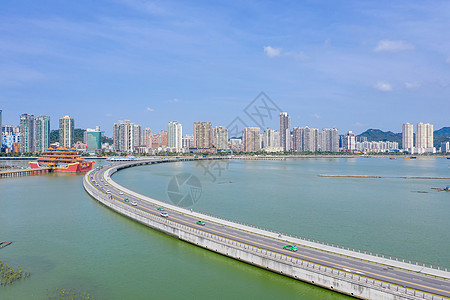 珠海情侣路珠海海滨路风光背景