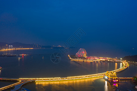 珠海夜景珠海地标大剧院夜景背景