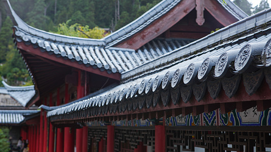 木屋檐丽江古城木府古建筑屋檐背景