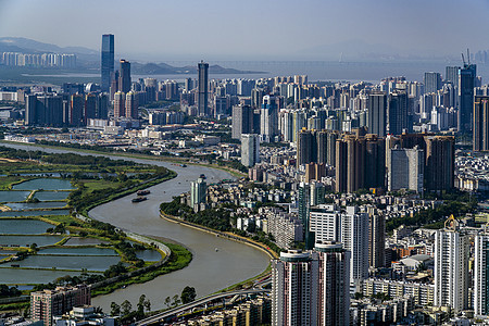 深圳罗湖区CBD建筑城市背景图片