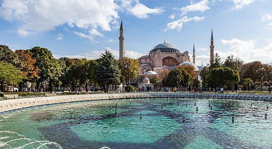 土耳其首都伊斯坦布尔旅游景点圣索菲亚大教堂背景图片