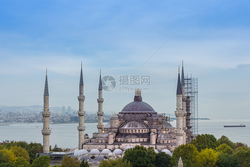 土耳其伊斯坦布尔著名旅游景点蓝色清真寺图片