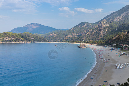 夏季蓝色爱琴海旅游度假风光高清图片