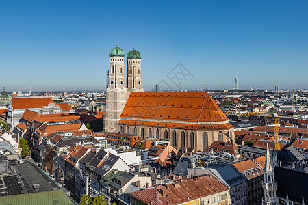 德国亚琛大教堂俯拍德国慕尼黑圣母大教堂背景