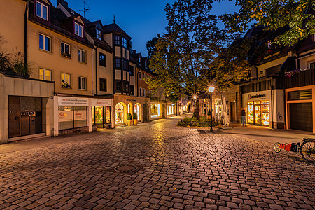 欧洲德国著名城市斯图加特城市夜景图片