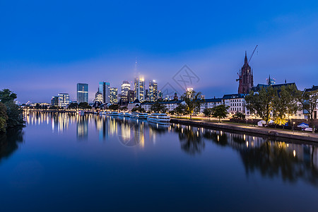 德国法兰克福城市夜景高清图片