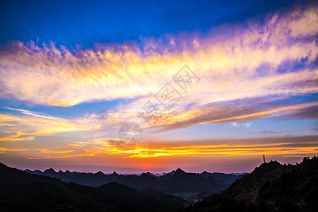 贵州独山县夕阳美景白云高清图片素材