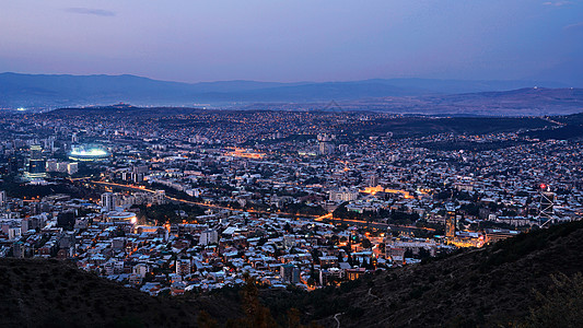 格鲁吉亚第比利斯夜景高清图片