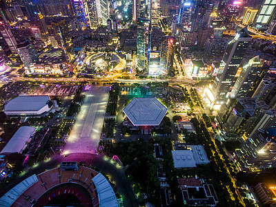 广州珠江新城中轴线航拍图片