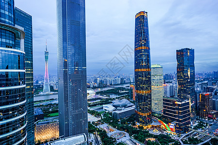 广州珠江新城夜景背景图片
