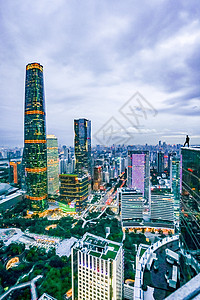 广州珠江新城夜景背景图片
