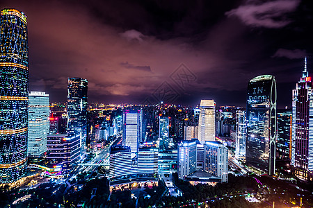 智慧城市广州珠江新城夜景背景