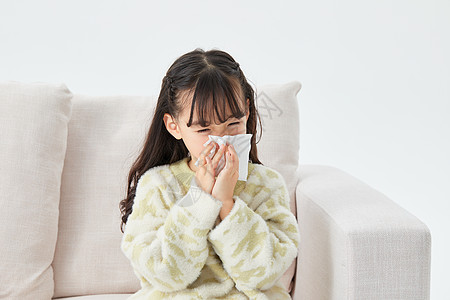 甲型流感小女孩感冒背景