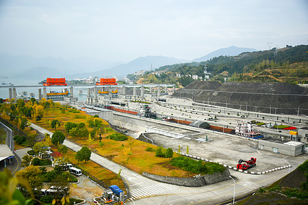 三峡双线五级船闸高清图片