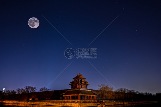 北京角楼中秋节元宵节夜景图片