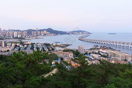 辽宁海滨城市大连风景辽宁省大连市星海湾大桥背景