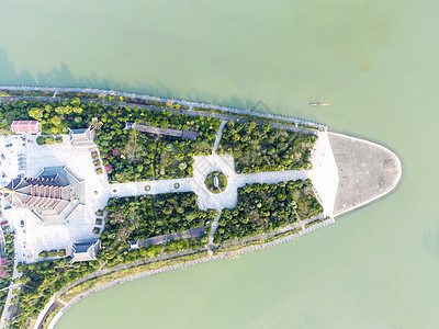 垂直航拍湖南鹤鸣州背景图片