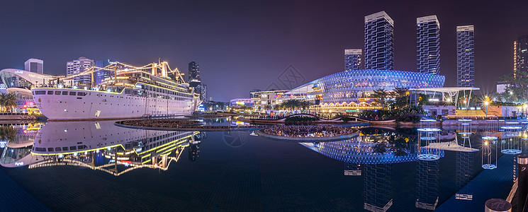 世界都市深圳南山海上世界夜景背景