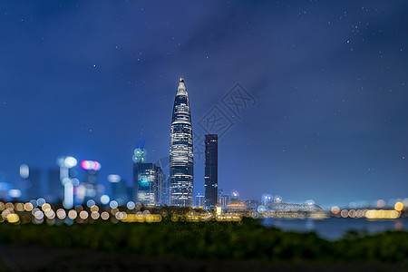 夜景深圳春笋华润中心大厦背景