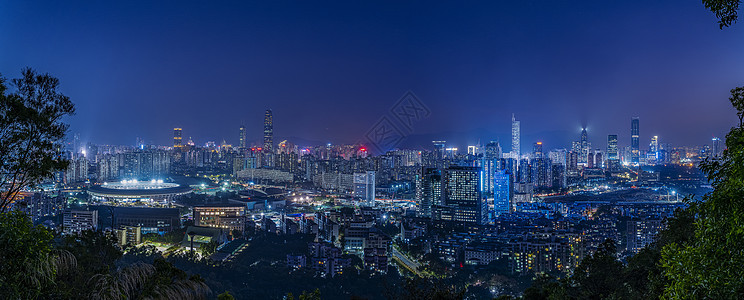 夜景深圳城市中心背景图片