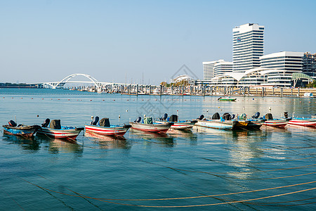 厦门城市风光厦门五缘湾帆船码头风光背景