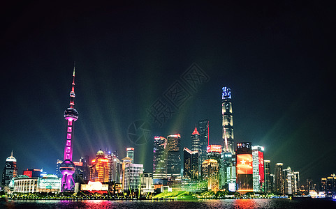 上海外滩灯光秀夜景图片