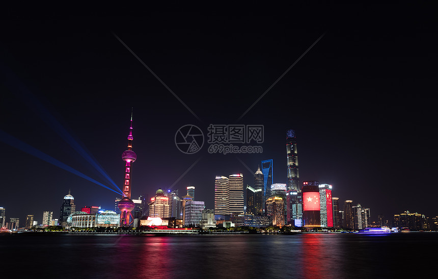 上海外滩灯光秀夜景图片