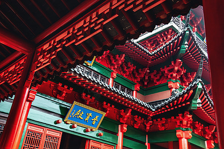 南京毗卢寺中国红传统宗教建筑背景图片