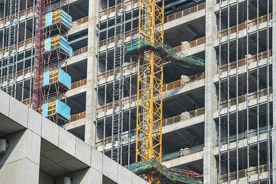 高层建筑施工特写图片