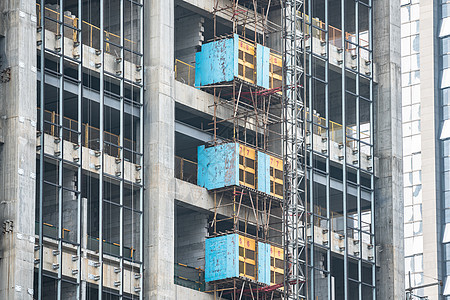 高层建筑施工特写造楼高清图片素材