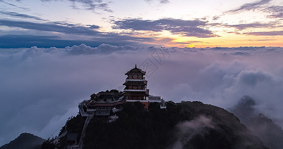 王屋山云海寺庙河南图片素材