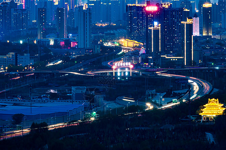 西宁夜景青海西宁城市风光背景