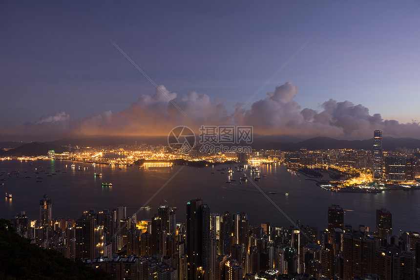 香港城市夜景图片