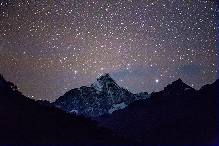 西藏夜晚的星空背景图片