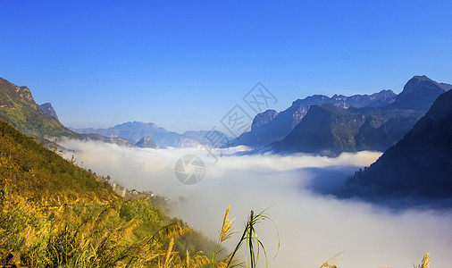 拒保峡谷云海背景