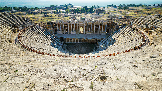 土耳其棉花堡古罗马剧院遗址背景图片