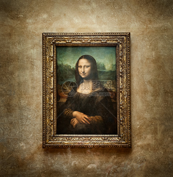 法国巴黎卢浮宫博物馆的油画《蒙娜丽莎》