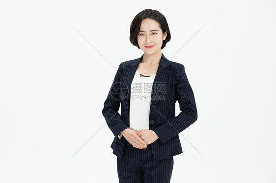 西装白领女士形象服务手势图片