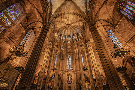 西班牙巴塞罗那天主教堂内部图片