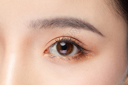 韩式双眼皮女性眼睛眉毛眼部特写背景