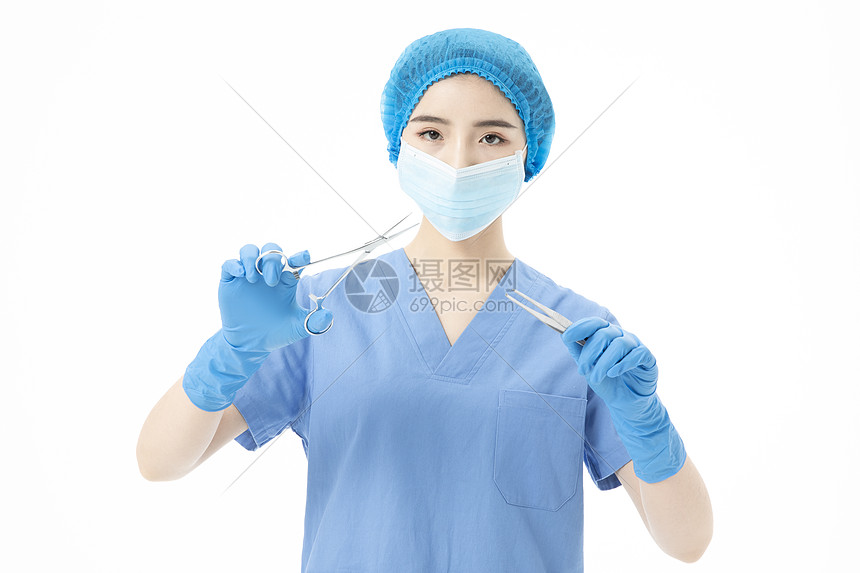 女性医生口罩手术服动手术图片