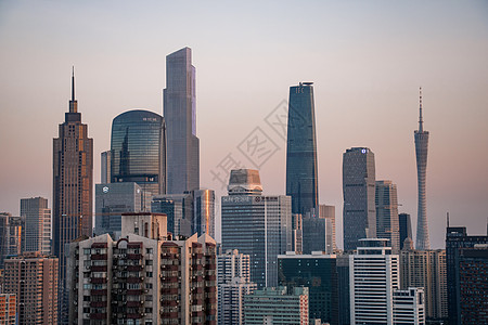 世界标志性建筑珠江新城建筑群风光背景