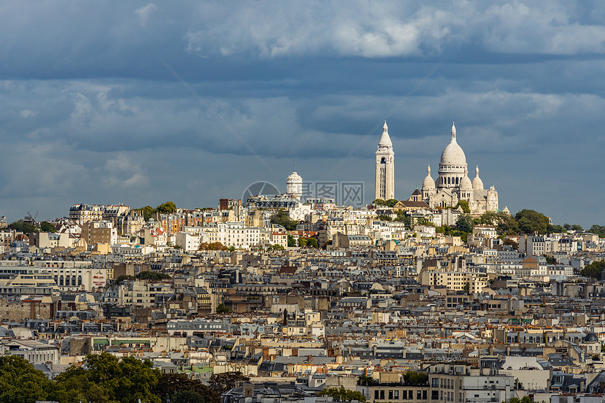 俯瞰巴黎城市建筑全景图片
