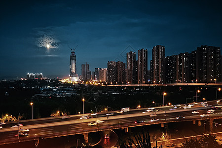 成都城市天际线夜景背景图片