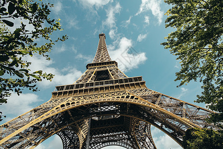 法国巴黎埃菲尔铁塔建筑风光背景图片