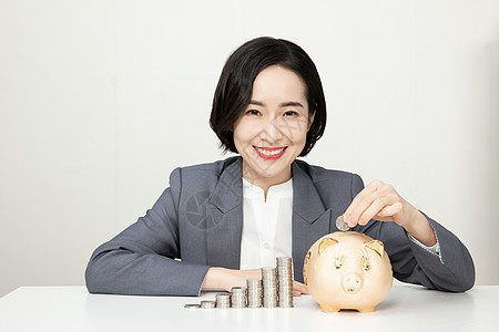 保障服务商务女性投资理财背景