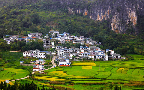 古村庄画廊人家背景