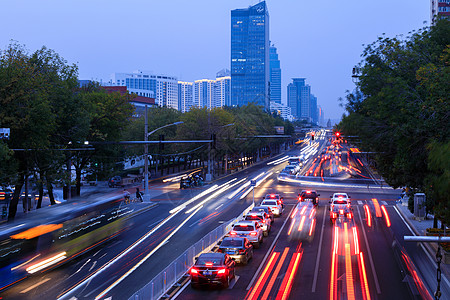 北京市朝阳区道路车流俯视图背景图片
