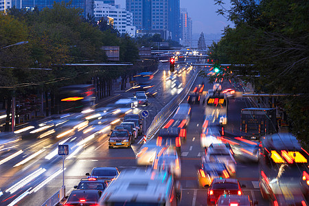 城市车流夜景北京市朝阳区俯视图背景